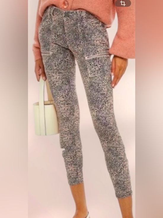 Joie Denim - Free People | Joie Park skinny cargo jeans black & pink animal print NWT size 27